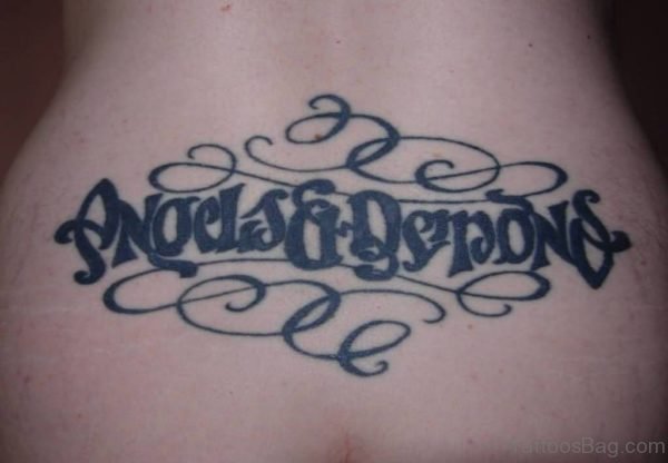 Ultimate Ambigram Tattoo On Back