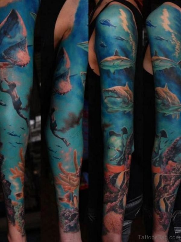 Ultimate Awesome Floral Tattoo Design For Men Full Sleeve