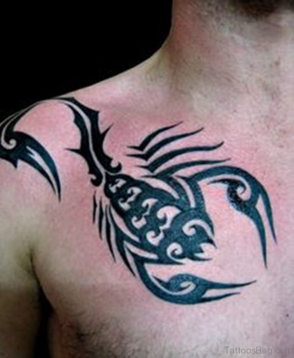 Ultimate Scorpion Tattoo On Chest
