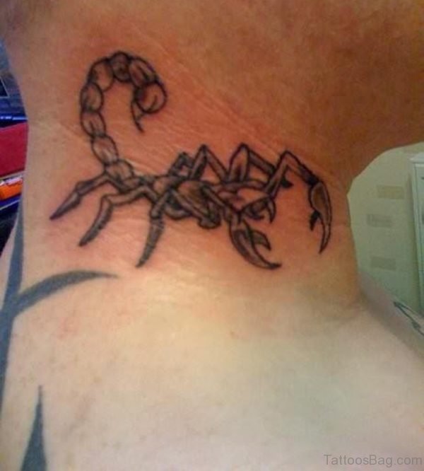 Ultimate Scorpion Tattoo On Neck