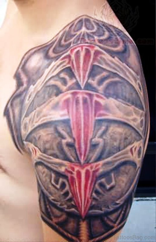 Unique Armor Shoulder Tattoo