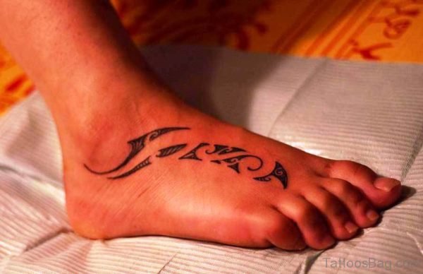 Unique Dolphin Tattoo Design On Foot