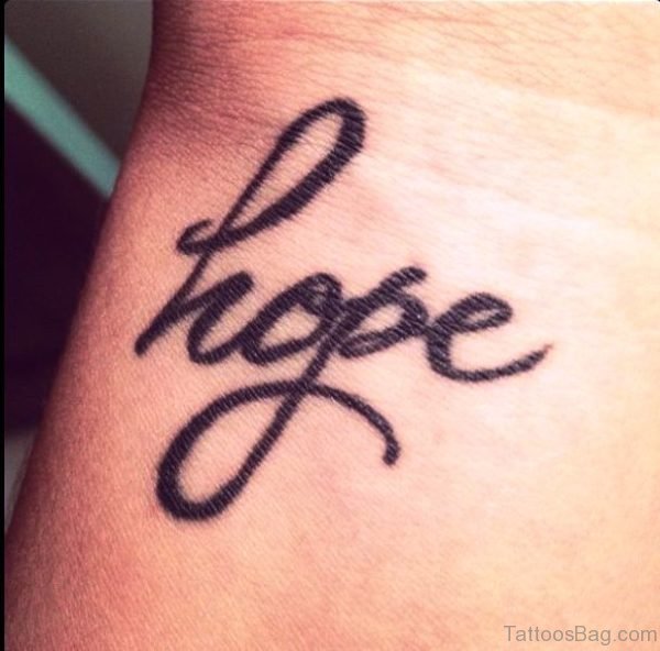Unique Hope Tattoo On Wrist
