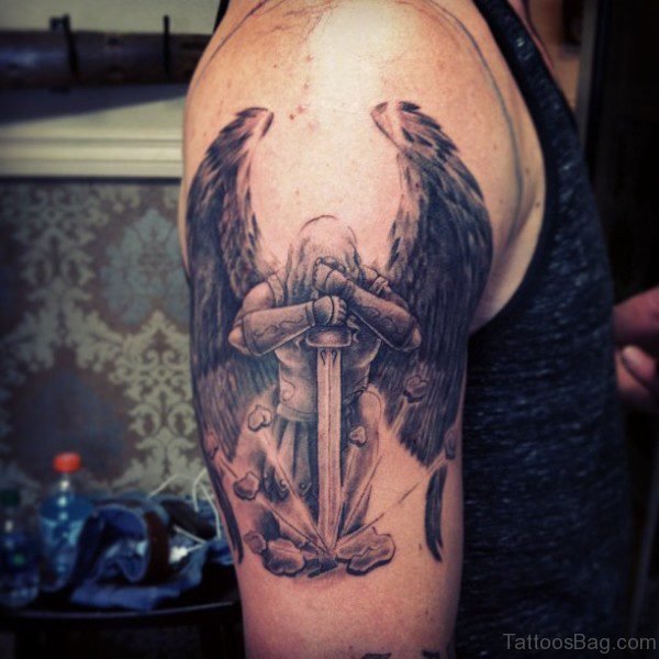 Warrior Half Sleeves Shoulder Tattoo