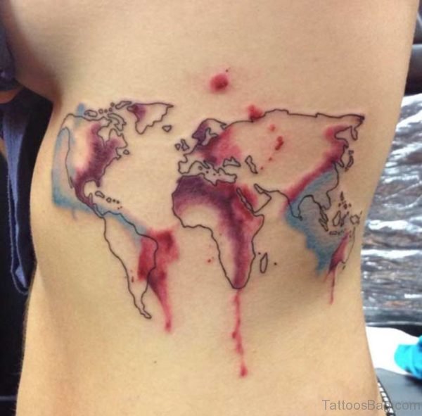 Watercolor Map Tattoo