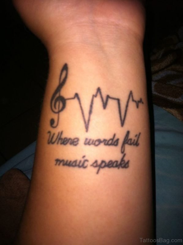 When Words Fail Music Speaks Wrist Tattoo
