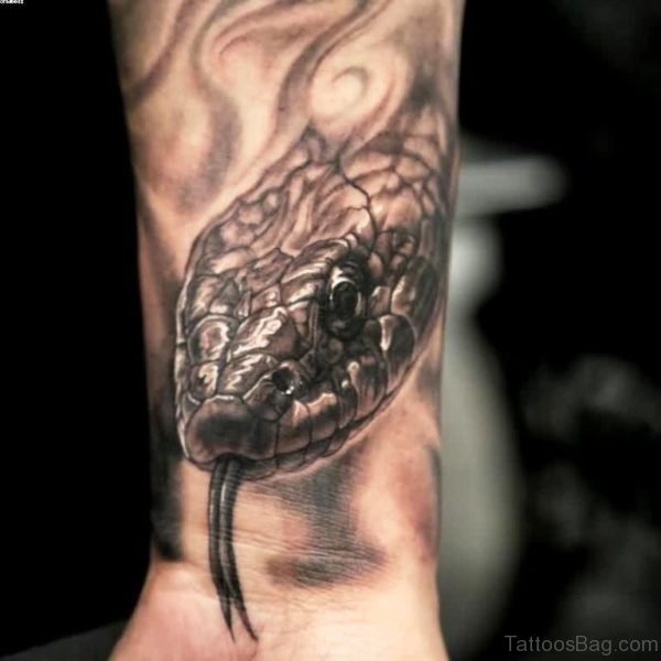 Wildlife Snake Tattoo On Wrist