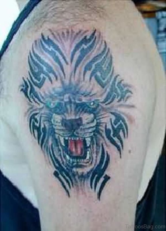 Wolf Tattoo On Shoulder Image