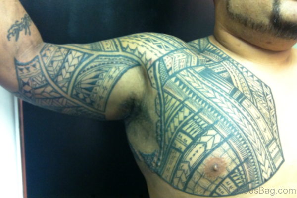 Wonderful Armour Tattoo On Right Shoulder