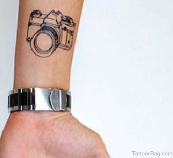 Wonderful Camera Tattoo On Wrist 