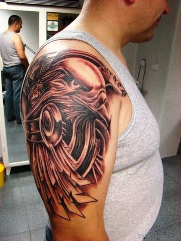 Wonderful Eagle Shoulder Tattoo Design