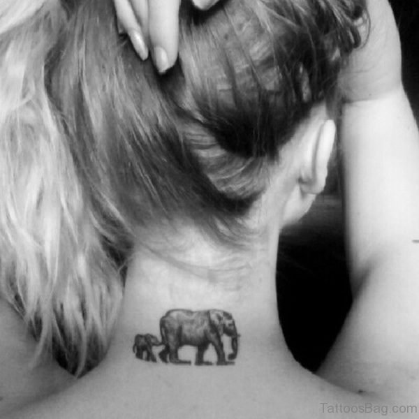 Wonderful Elephant Neck Tattoo 