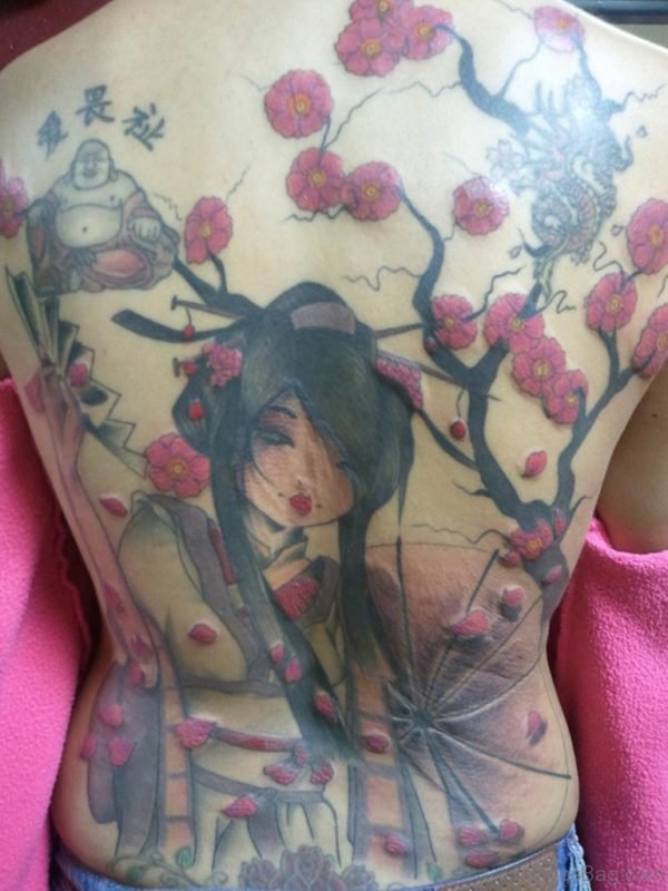 Wonderful Geisha Tattoo Design