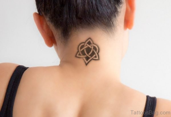 Wonderful Knot Tattoo On Neck