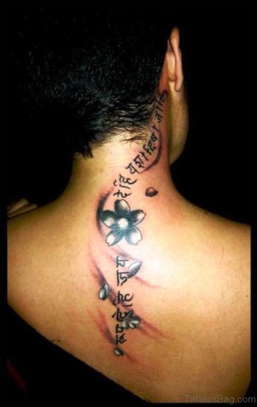 Wonderful Letters Neck Tattoo