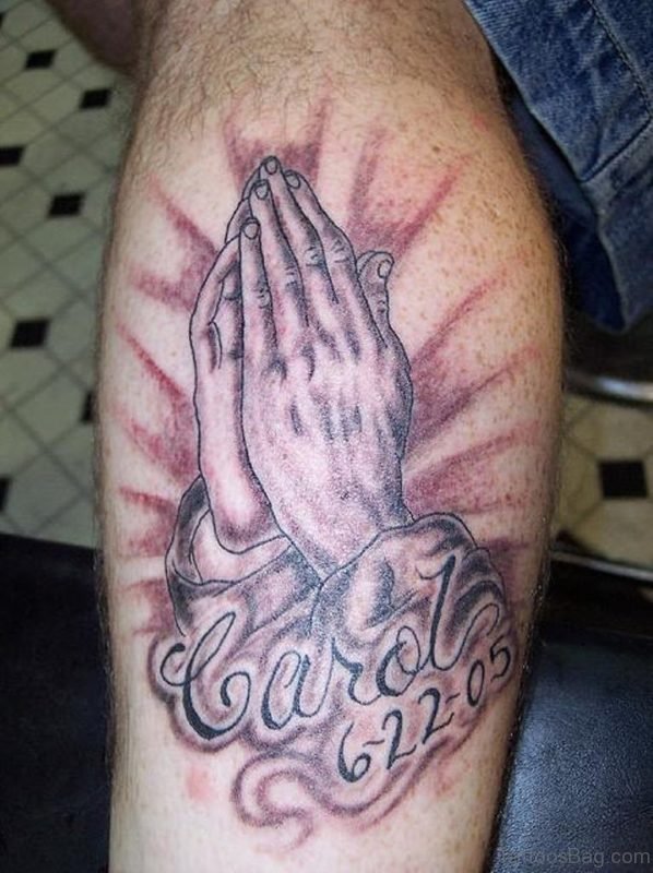 Wonderful Praying Hands Tattoo 