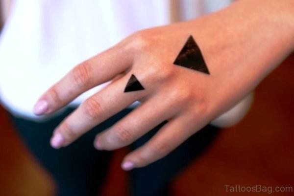 Wonderful Two Triangle Tattoo 
