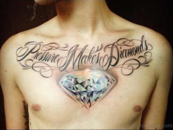 Wording And Diamond Tattoo