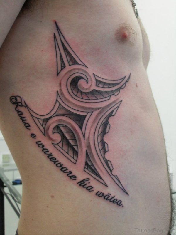 Wording And Tribal Tattoo