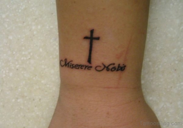 Words And Cross Tattoo