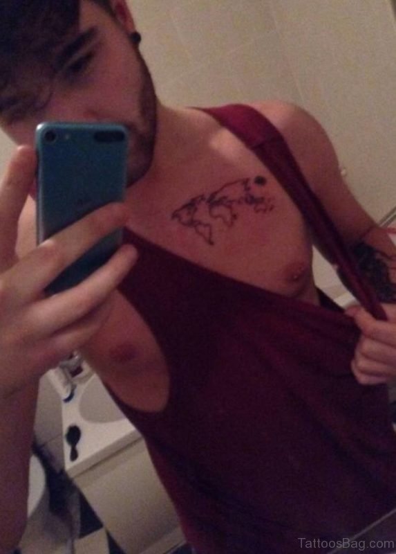 World Map Tattoo For Men