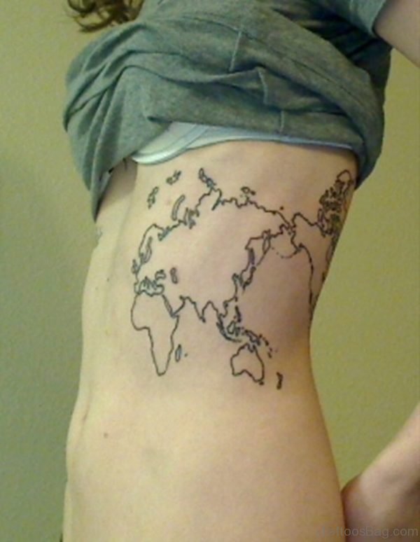 World Map Tattoo for Girls