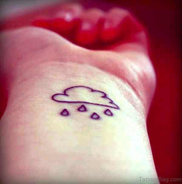 Wrist Raining Cloud Tattoo 