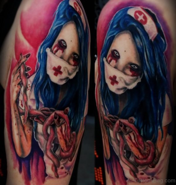 Zombie Tattoo On Shoulder