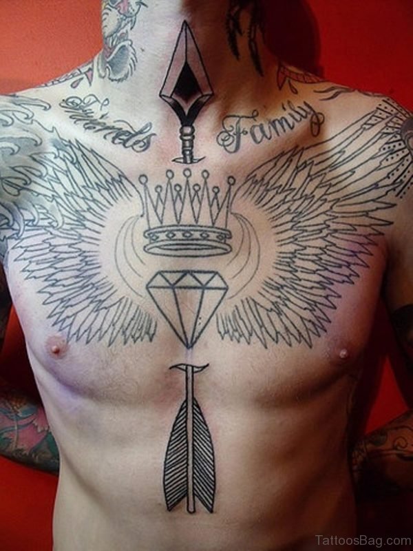 Angel Wings Diamond Tattoo
