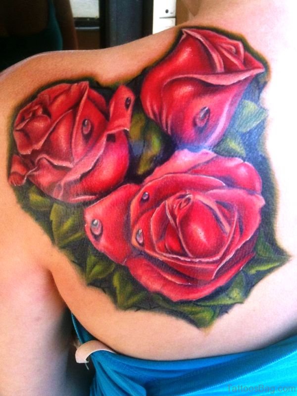 3 Roses Tattoo On Shoulder