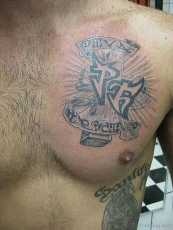 3D Rosary Tattoo On Chest