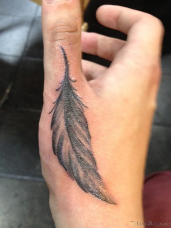  Feather Tattoo On Hand