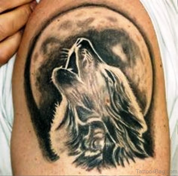 Adorable Alpha Wolf Tattoo On Shoulder