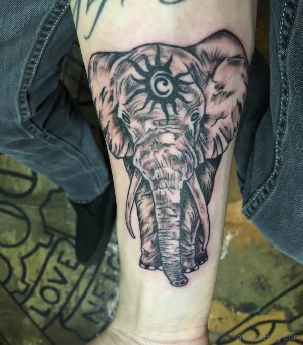 Adorable Forearm Elephant Tattoo