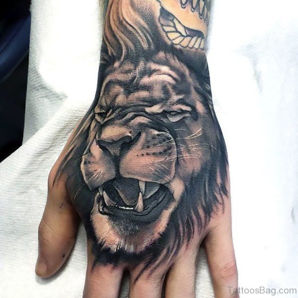 Adorable Lion Tattoo On Hand