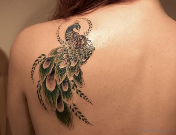 Adorable Peacock Tattoo On Shoulder