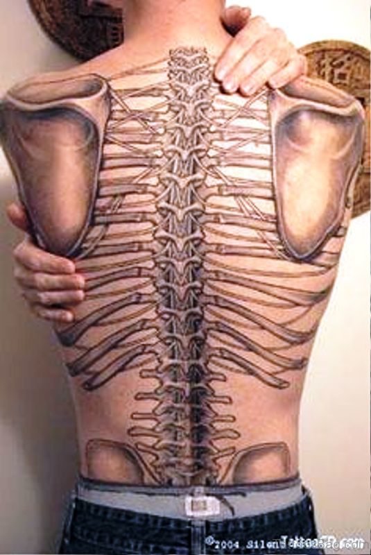 Adorable Skeleton Tattoo On Back