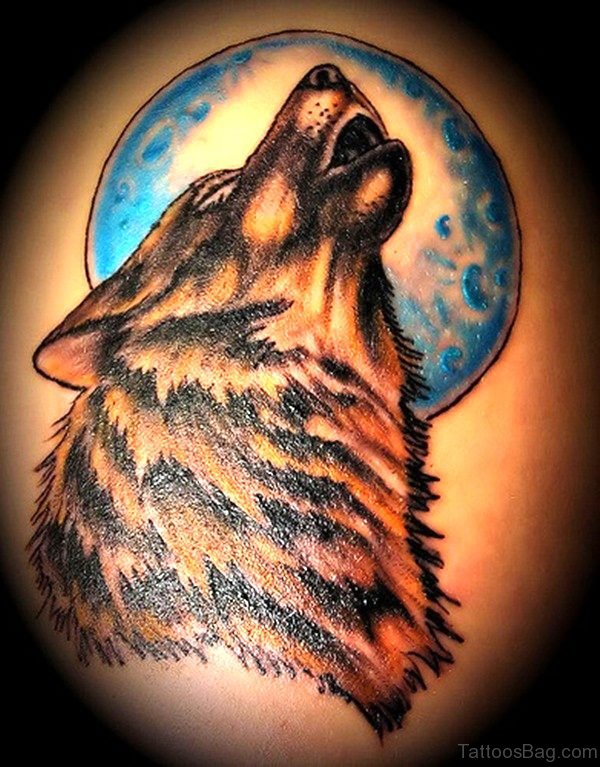 Alpha Wolf Tattoo With Moon