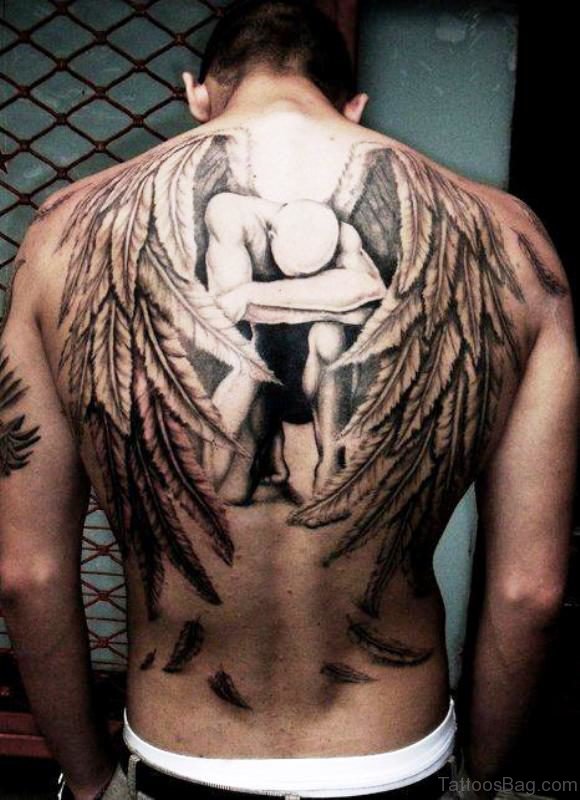Amazing Archangel Tattoo On Back
