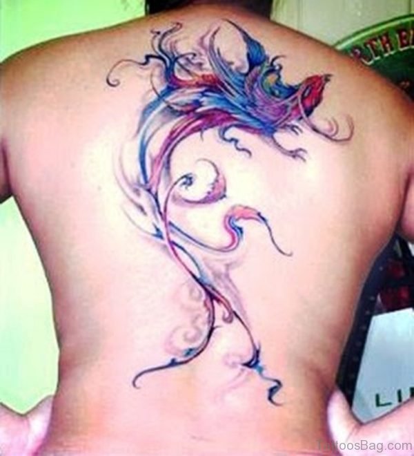 Amazing Bird Tattoo On Back 