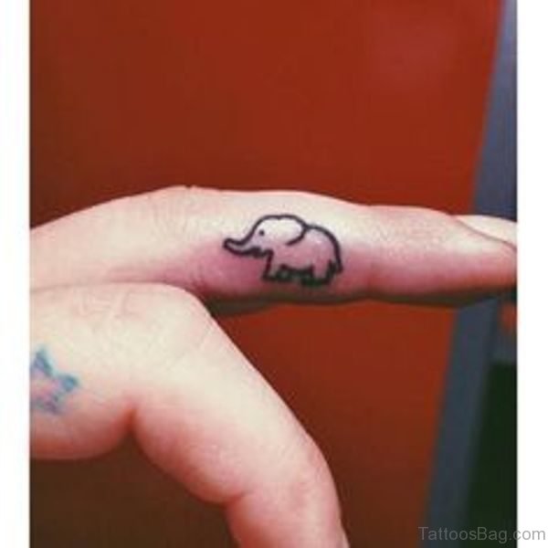 Amazing Elephant Tattoo on Finger