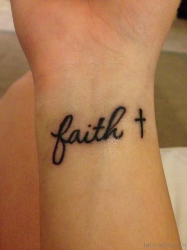 Amazing Faith Tattoo On Wrist 