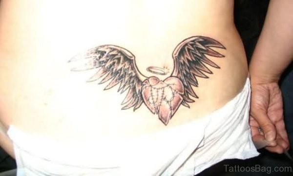 Amazing Heart Angel Wings Tattoo Design