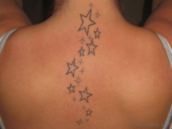 Amazing Stars Neck Tattoo 