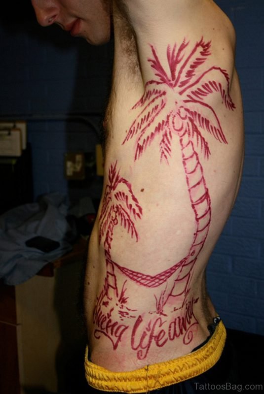 Amazing Tree Tattoo On Rib
