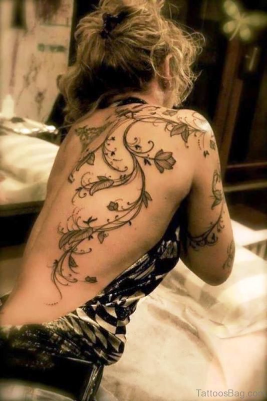 Amazing Vine Tattoo On Back
