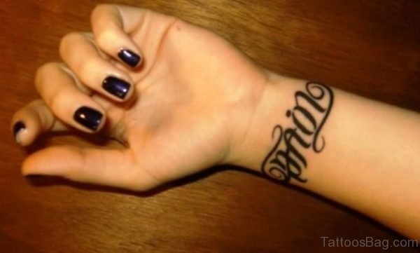 Ambigram Tattoo Design On Wrist 