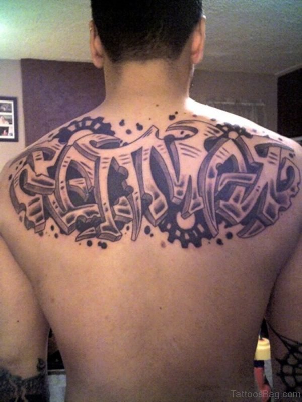 Ambigram Tattoo On Back 