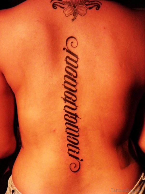 Ambigram Wording Tattoo On Back 