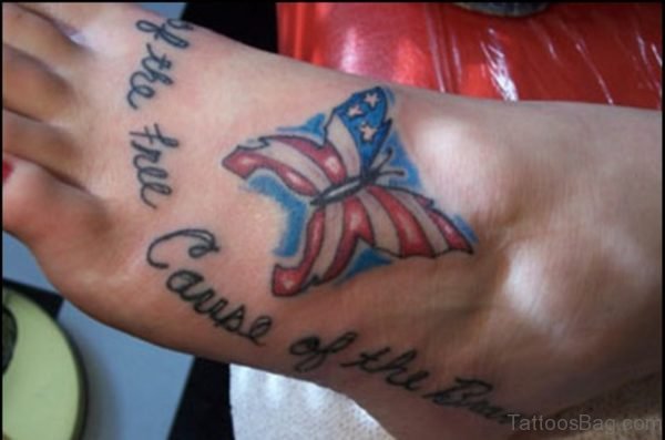 American Flag Butterfly Tattoo